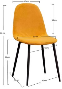 Cadeira Teok Black Veludo - Amarelo
