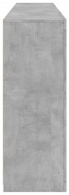 Aparador com luzes LED 202x37x100 cm cinzento cimento