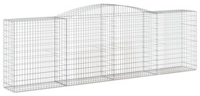 Cestos gabião arqueados 3pcs 400x50x120/140cm ferro galvanizado