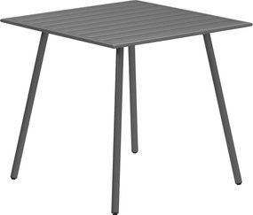 Outsunny Mesa de Jantar de Jardim para 6 Pessoas Tampo em Ripas 80x80x74 cm Cinza | Aosom Portugal