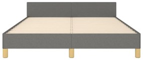 Estrutura de cama sem colchão 140x200 cm tecido cinzento-escuro