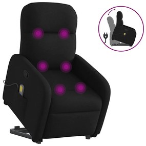 vidaXL Poltrona de massagens reclinável elevatória tecido preto