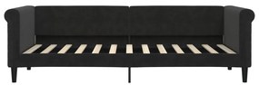 Sofá-cama com gavetão e gavetas 80x200 cm veludo preto