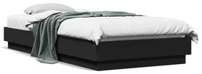 vidaXL Estrutura de cama com luzes LED 100x200 cm preto