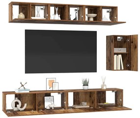 Conjunto de móvel de TV 6 pcs Madeira antiga 100 x 30 x 30 cm