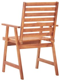 Cadeiras de jantar p/ jardim 3 pcs c/ almofadões acácia maciça