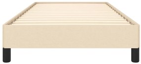 Estrutura de cama sem colchão 90x190 cm tecido creme