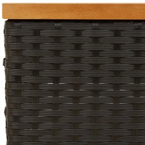 Cobertura p/ base guarda-sol 70x70x25 cm vime PE e acácia preto