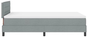 Cama Box Spring com Colchão Cinza Claro 120x200 cm Tecido