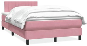 vidaXL Cama com molas/colchão 120x210 cm veludo Rosa