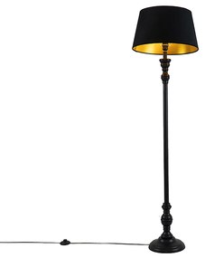 Candeeiro de pé inteligente preto com cúpula preta com dourado 45 cm incl. Wi-Fi A60 - Classico