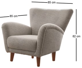 Cadeira Wing Teddy – Cinza – 85x82x85 cm