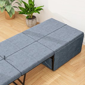 Cama Dobrável "Açores" com Capa de Proteção - Cinza - 180x68 cm - Meta