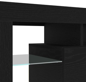 Aparadores de TV vidaXL 2 pcs com Luzes LED Carvalho Preto Madeira Eng