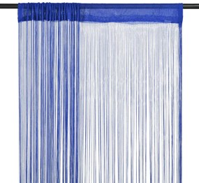 Cortinas de fios 2 pcs 100x250 cm azul