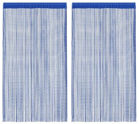 vidaXL Cortinas de fios 2 pcs 100x250 cm azul