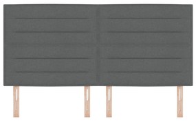 Cabeceira Design Linhas Cinza Escuro 180 cm Tecido