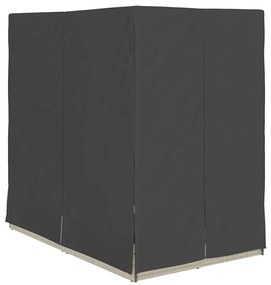 Espreguiçadeira Dupla com Telhado e Cortinas Cinzento-claro