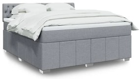 Cama com molas/colchão 180x200 cm tecido cinzento-claro