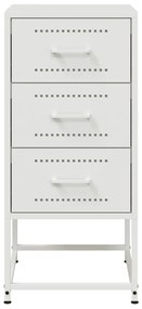 Mesas de cabeceira 2 pcs 36x39x78 cm aço branco