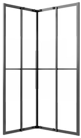 Cabine de duche ESG semiopaco 90x70x180 cm preto