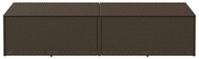 Caixa de arrumação para jardim 220x50x58 cm vime PE castanho