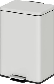 Caixote do lixo de cozinha de 20 L em metal, caixote do lixo com pedal, tampa com fecho suave, creme