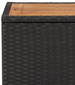 Mesa de centro c/ tampo de madeira vime PE/acácia maciça preto