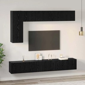 Conjunto de móvel de TV 6 pcs Carvalho preto 30.5 x 30 x 90 cm