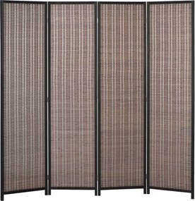 HOMCOM Biombo em madeira separador de ambientes divisória dobrável 4 painéis 180 x 180 cm marrom | Aosom Portugal