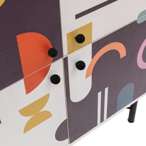 Armário Multiuso Multilux – Branco, Castanho, Púrpura e Mostarda – 95x