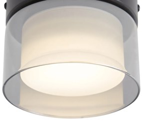 Plafon moderno preto com vidro fumado - Puck Moderno