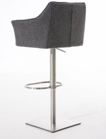 Banco de bar Damaso em tecido 64 x 88-113 x 45 cm Cinzento titânio