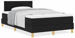 Cama Box Spring com Colchão Preta 120x190 cm Tecido