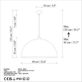 Candeeiro de Teto Kure – Antiquation – Ø60 h:35 cm