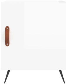 Mesa de cabeceira 40x40x50cm derivados madeira branco brilhante