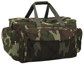 vidaXL Saco de pesca impermeável tecido oxford camuflagem verde
