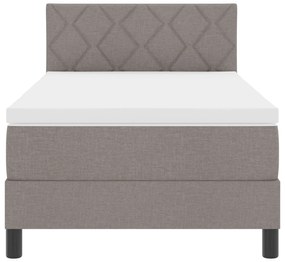 Cama Box Spring com Colchão Taupe 90x200 cm Tecido