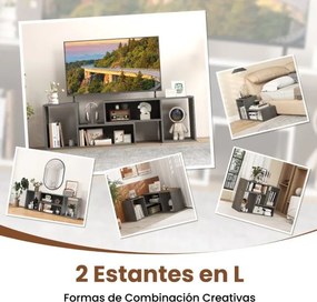 Móvel de TV de 2 peças Centro de entretenimento minimalista para TV de 50/55/60 polegadas com combinação livre cinza