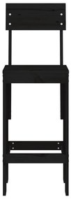 Cadeiras de bar 2 pcs 40x48,5x115,5 cm pinho maciço preto