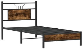 Estrutura cama s/ colchão derivados de madeira carvalho fumado