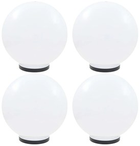 vidaXL Candeeiros esféricos LED 4 pcs 40 cm PMMA