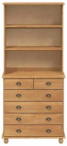 Hutch “ASKIM” Castanho 91x40x199.5 cm Madeira Maciça Pinus