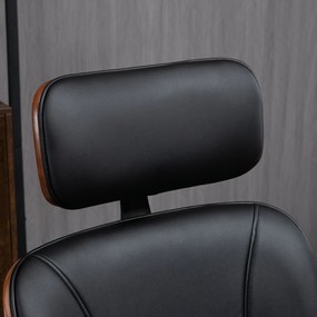 Cadeira de Escritório – Modello Noce – Preto e Nogueira – 63x62x110-12