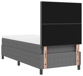 Cama Box Spring com Colchão Cinza Claro em Tecido de Corduroy para Sol