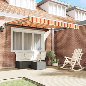 Toldo Retrátil Manual Amarelo e Laranja 350x250 cm