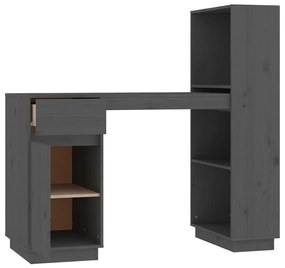 Secretária 110x53x117 cm madeira de pinho maciça cinzento
