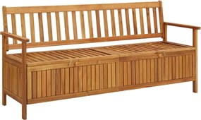 vidaXL Banco de arrumação para jardim 170 cm madeira de acácia maciça