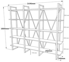 Estante ML4 – Atlantic Pine – 219,6x180x34 cm