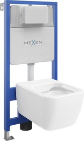 Mexen Margo conjunto embutido WC estrutura Fenix Slim com sanita, branco brilho - 6103342XX00